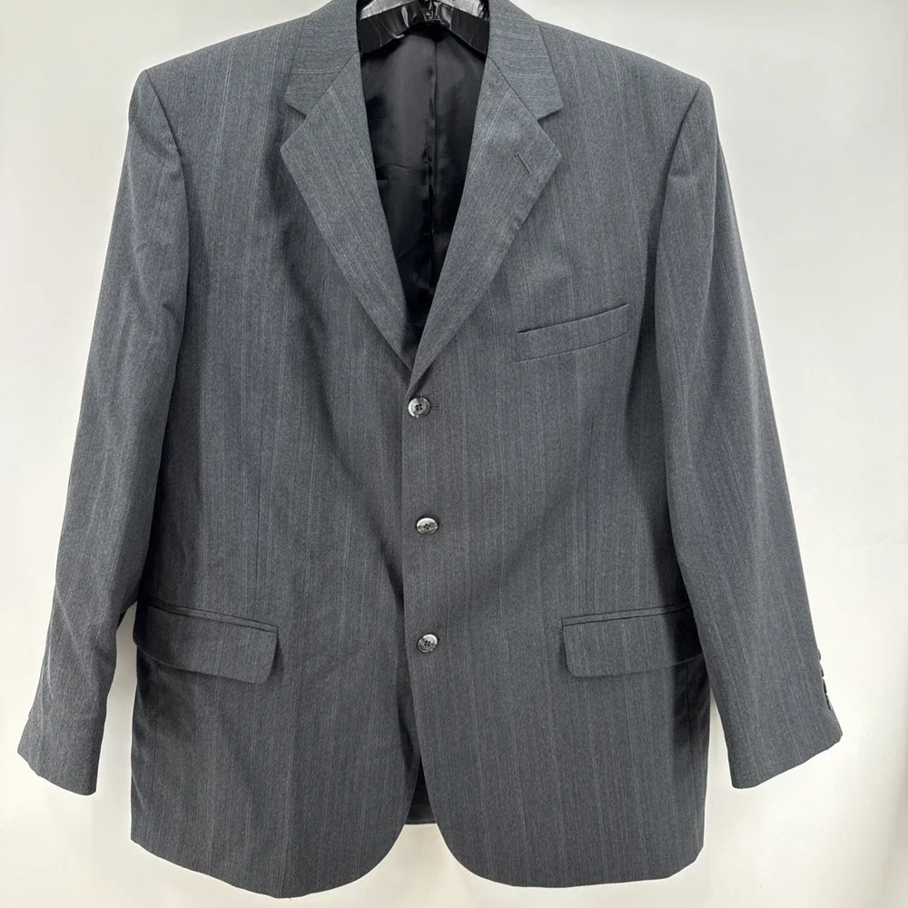 Andrea Da‎ Cosssato Gray Pinstriped 40L Suit Jacket